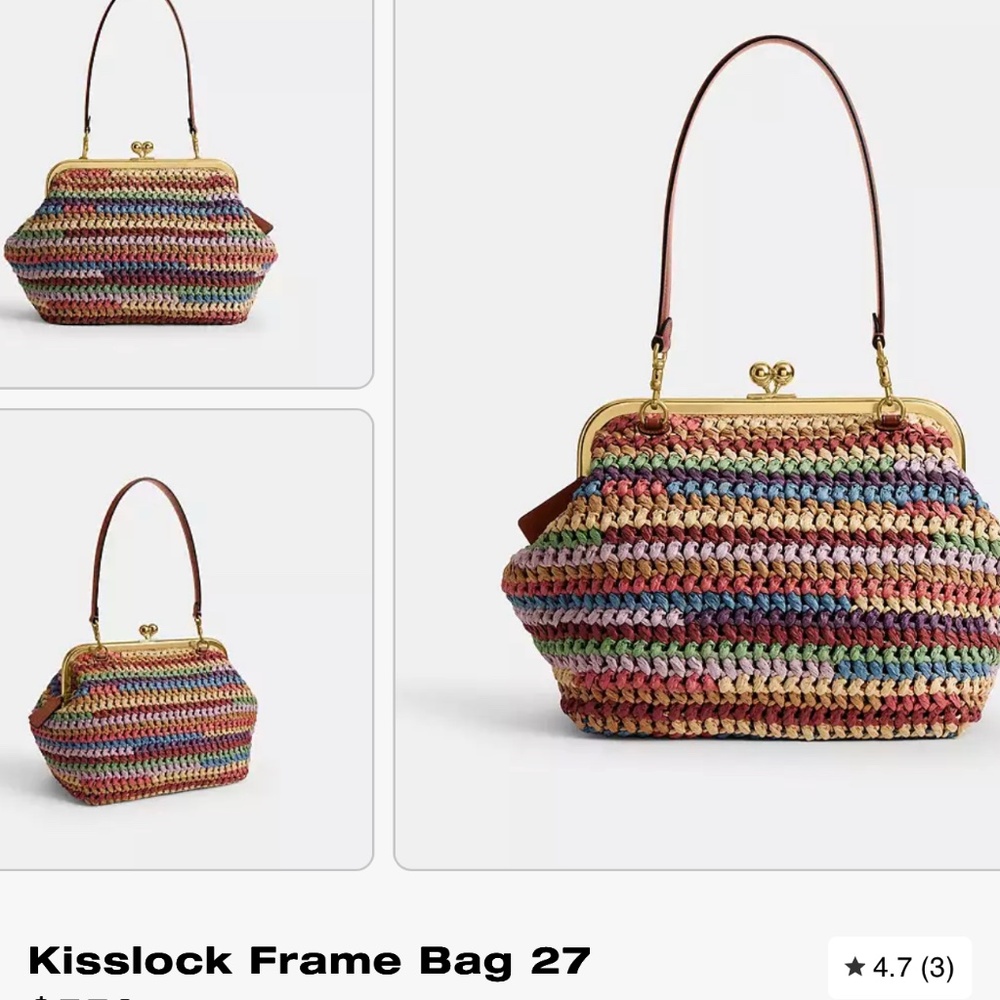 Authentic Coach Multicolor Kisslock Bag 27